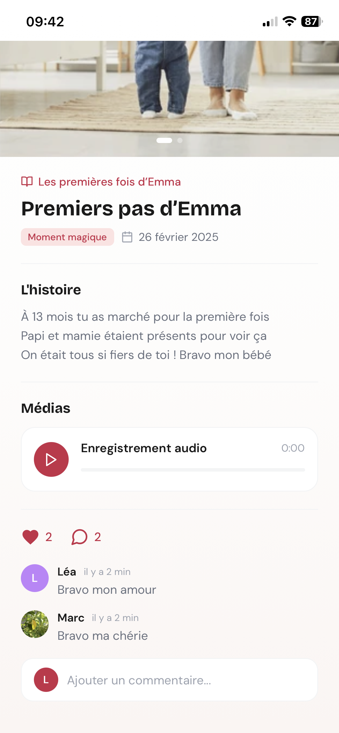 Souvenir avec commentaires de Léa et Marc